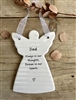 Ceramic Hanging Angel Message Remembrance Plaque 11cm