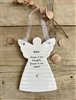 Ceramic Hanging Angel Message Remembrance Plaque 11cm