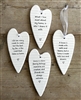 4asst Ceramic Hanging Heart Message Plaques 11.5cm - Home