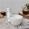 Ceramic Snowman Trinket Dish / Snack Bowl 13cm - White