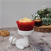 Ceramic Snowman Candle Holder / Cupcake Holder - White