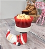 Ceramic Santa Candle Holder / Cupcake Holder - Painted