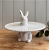 DUE MID JANUARY - Standing Rabbit Cakeplate with Beaded Edge 20cm