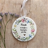 DUE MID JANUARY - English Wildflowers Porcelain Disc Hanger - Friends