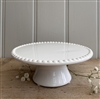 DUE MID JANUARY - Simple 6 Inch Cakeplate / Display Plate with Beaded Edge - White