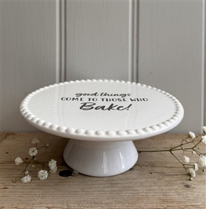 DUE MID JANUARY - 6 Inch Cakeplate / Display Plate with Beaded Edge - Good Things