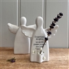 DUE MID JANUARY - Ceramic Angel Ornament with Flower Stem Holder 12.5cm - Guardian Angels