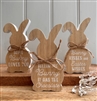 DUE MID JANUARY - 3asst Wooden Bunny Cutout Freestanding Plaque 7.5cm