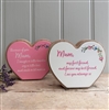 DUE MID JANUARY - 2asst Double Layer Wooden Heart Plaques 15cm - Mum