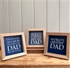 DUE MID JANUARY - 3asst Square Framed Dad Plaques With Easel Stand 13cm