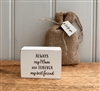 DUE MID JANUARY - Wooden Gratitude Block with Hessian Gift Pouch 7x5cm - Mum