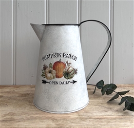 Pumpkin Patch Embossed Vintage Zinc Jug 20cm