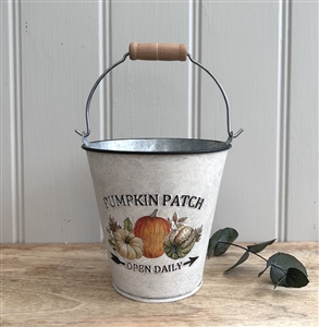 Pumpkin Patch Embossed Vintage Zinc Pot With Handle 13cm