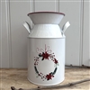 Festive Wreath Embossed Vintage Zinc Churn 21cm