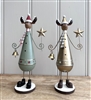 2asst Detailed Metal Reindeer Figurines 19cm