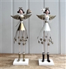 2asst Large Detailed Metal Angel Figurines with Star Skirt 30cm