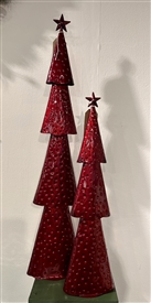 Medium Metal Tree Ornament 48cm - Festive Red