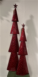 Large Metal Tree Ornament 68cm - Festive Red