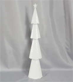 Large Metal Tree Ornament 68cm - Snowcovered White