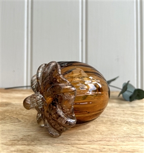 Luxury Handblown Glass Acorn Ornament - Amber 11cm