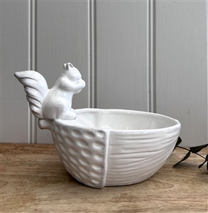Autumnal Touches Ceramic Squirrel on Acorn Bowl