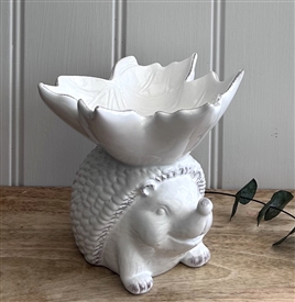 Autumnal Touches Ceramic Hedgehog & Leaf Dish