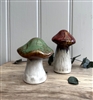 2asst Variable Glaze Ceramic Mushrooms / Toadstools - Small