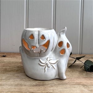 Porcelain Ghost & Pumpkin Wax Burner 12.5cm
