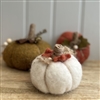 Small Fabric Pumpkin 10cm - White