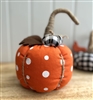 Large Fabric Pumpkin with Added Mini Pumpkin 18cm - Polka