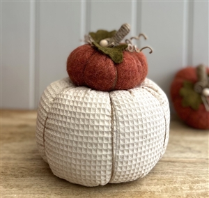Large Double Stacked Fabric Pumpkins 22cm