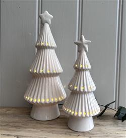 Porcelain LED Christmas Tree Ornament - Small 17cm