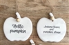 2asst Ceramic Pumpkin Plaque Hangers 9cm