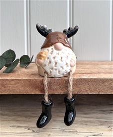 Ceramic Dangly Legged Ornament - Reindeer Gonk