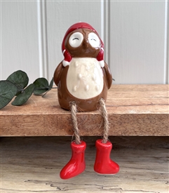 Ceramic Dangly Legged Ornament - Owl
