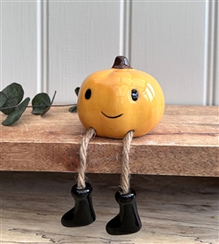 Ceramic Dangly Legged Ornament - Pumpkin