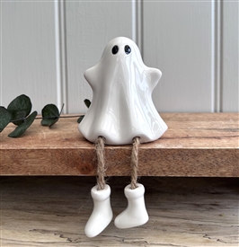 Ceramic Dangly Legged Ornament - Ghost