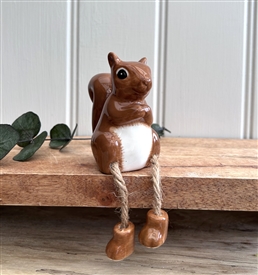 Ceramic Dangly Legged Ornament - Squirrel