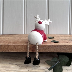 Ceramic Dangly Legged Ornament - Reindeer
