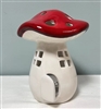 DUE JULY - Ceramic Mushroom / Toadstool Tealight Holder 15cm - Red