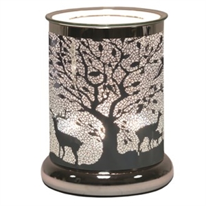 25W White And Silver Touch Sensitive Aroma Lamp 17cm - Deer Scene