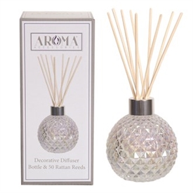 DUE NOV Clear Medium 200ml Glass Bottle & 50 Diffuser Sticks (NO OIL) 10cm