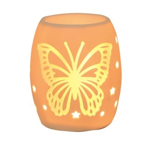 25W White Ceramic Electric Aroma Lamp 12.5cmButterfly