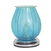 (10% OFF FLASH OFFER) 40W Ribbed Glass Electric Aroma Lamp - Aqua Lustre 16cm