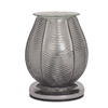 DUE APRIL  40W Ribbed Glass Electric Aroma Lamp - Grey Lustre 16cm