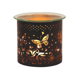 Black And Gold Candle Holder / Oil Burner - Butterfly