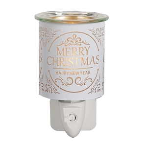 White Plug-In 3D Wax Melter - Merry Christmas 13cm