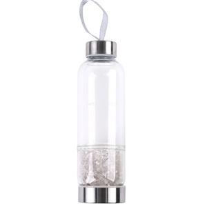 Reusable Crystal Water Bottle with Clear Quartz Base
