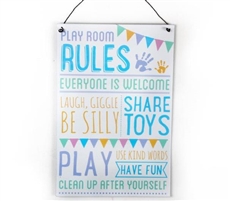 Playroom Rules Plaque