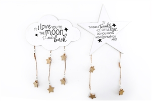 2asst Cloud/Star Photo Clip 61cm